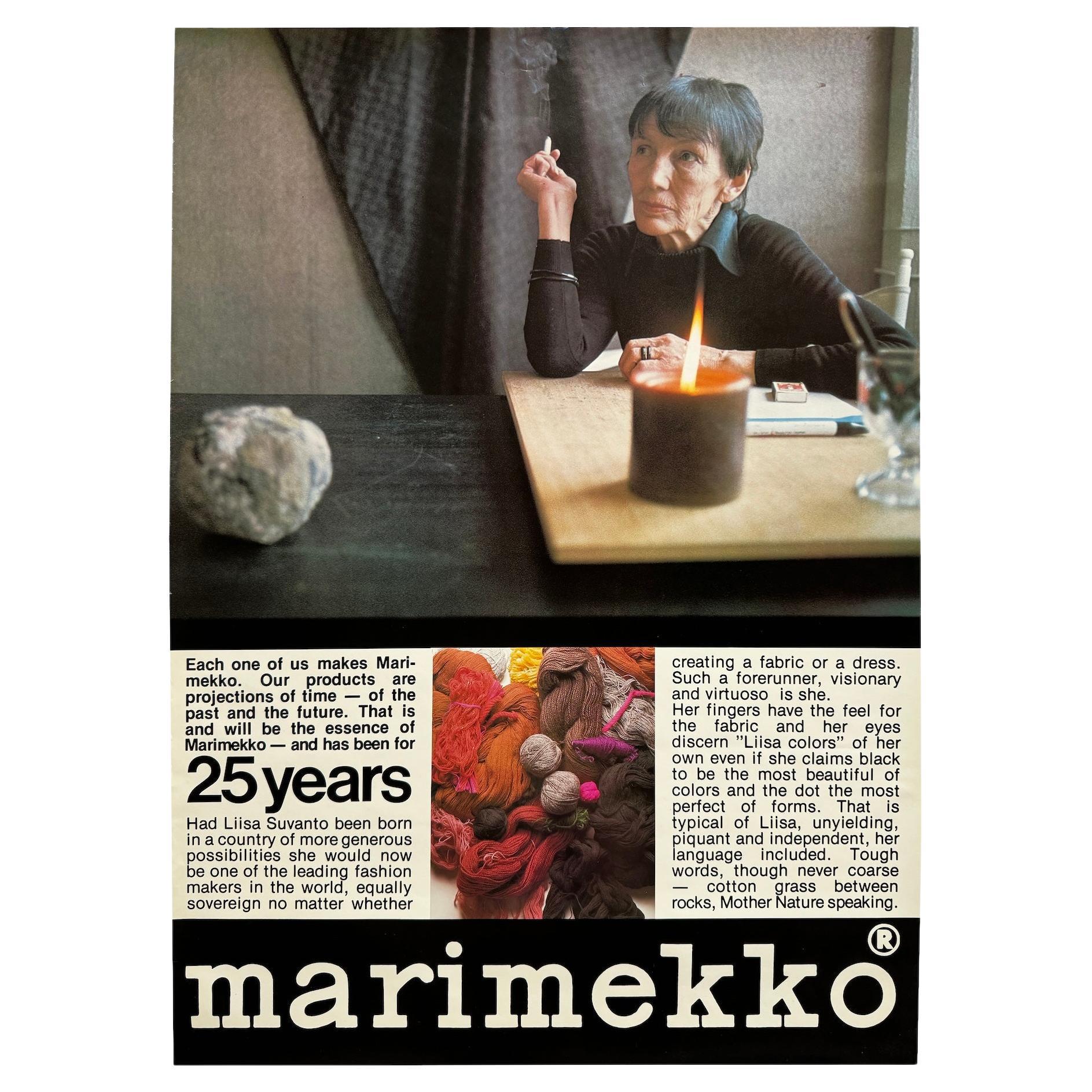 1970s 25th Anniversary Marimekko Poster with Liisa Suvanto