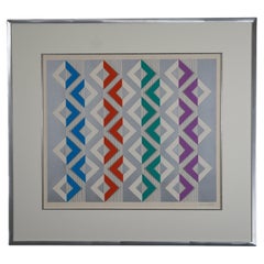 1970s 3-D Handcut Geometric Abstract by Anne Youkeles (1920-) Listed Artist