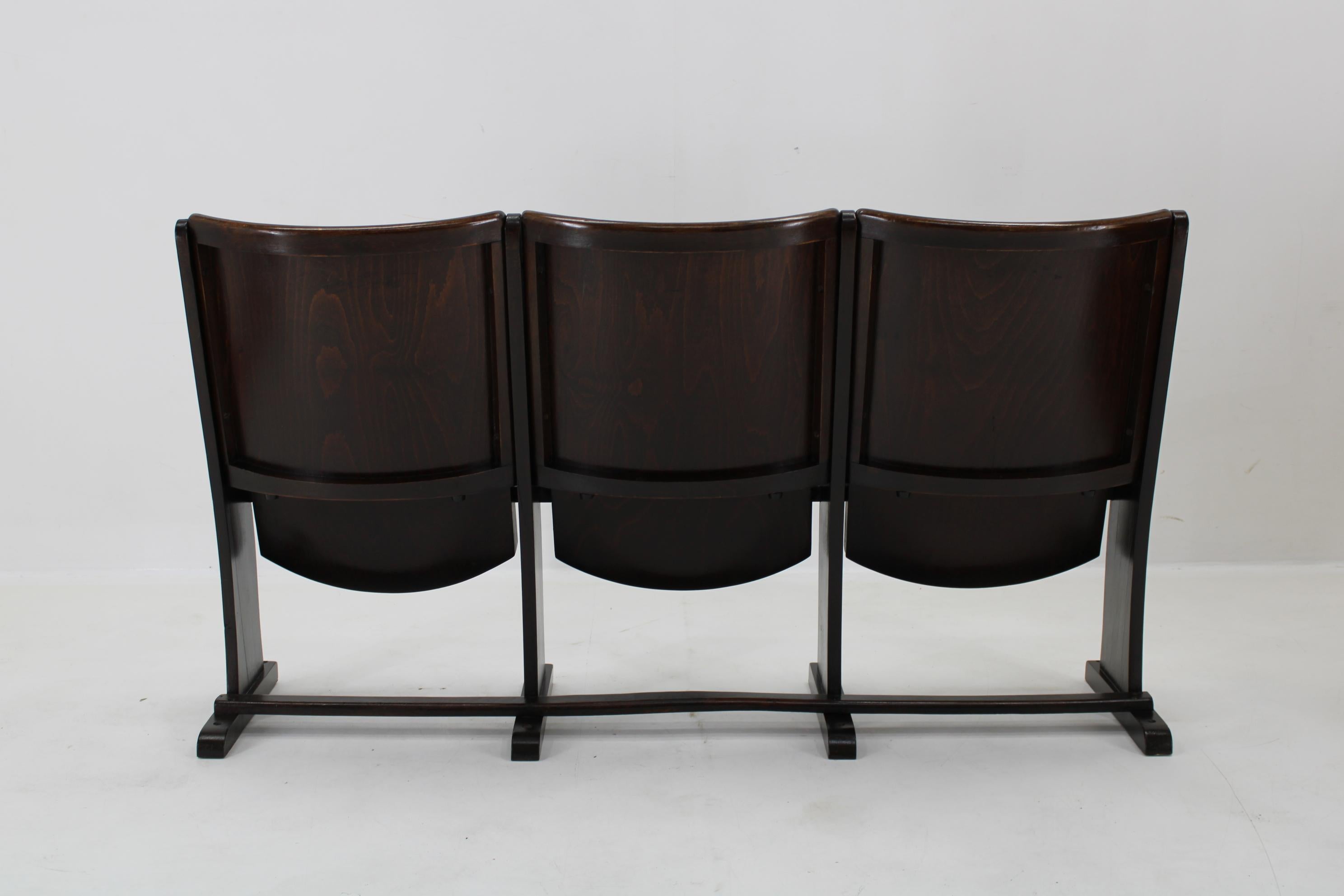1970s 3-Seater Cinema Bench by TON, Czechoslovakia 1