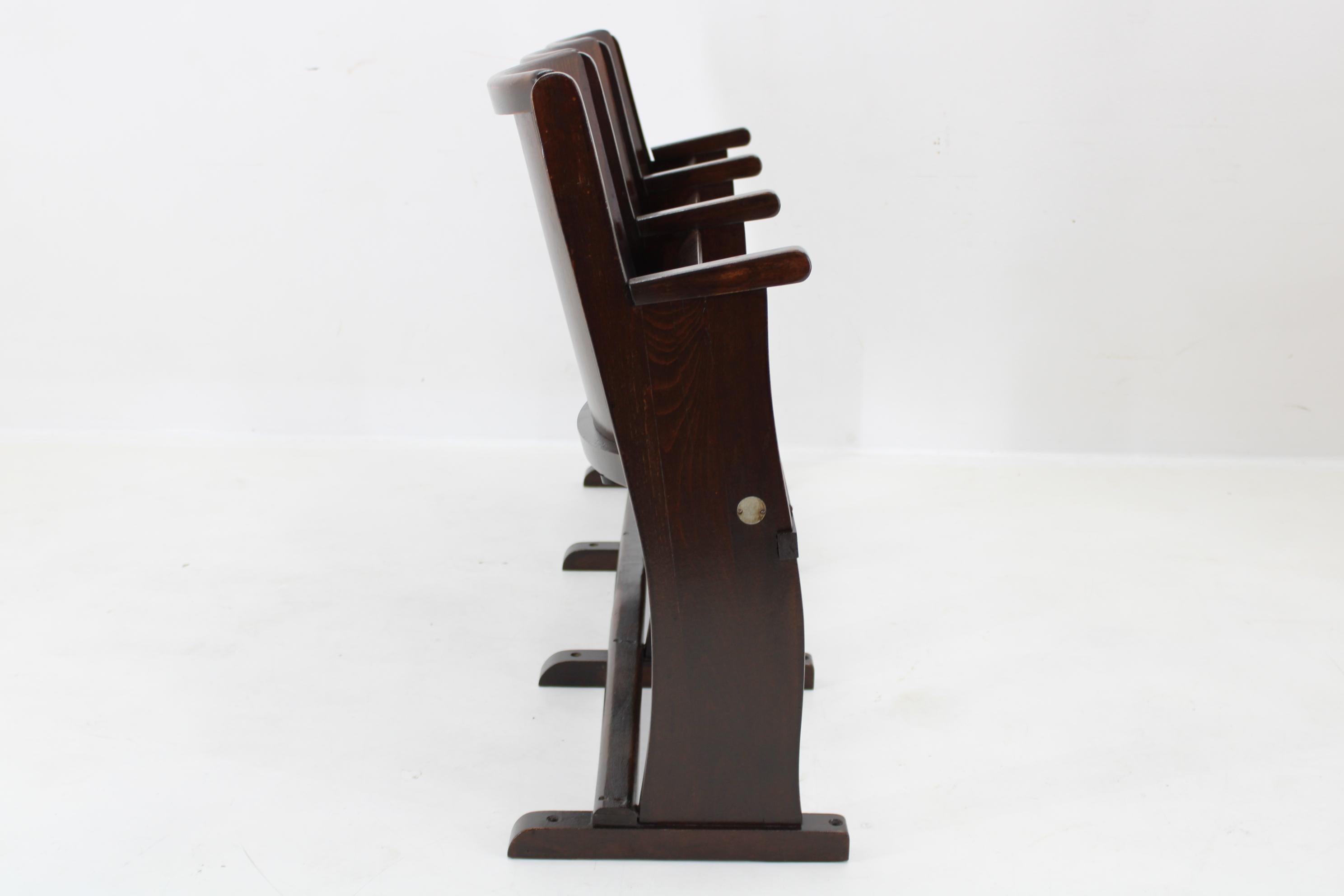 1970s 3-Seater Cinema Bench by TON, Czechoslovakia 2