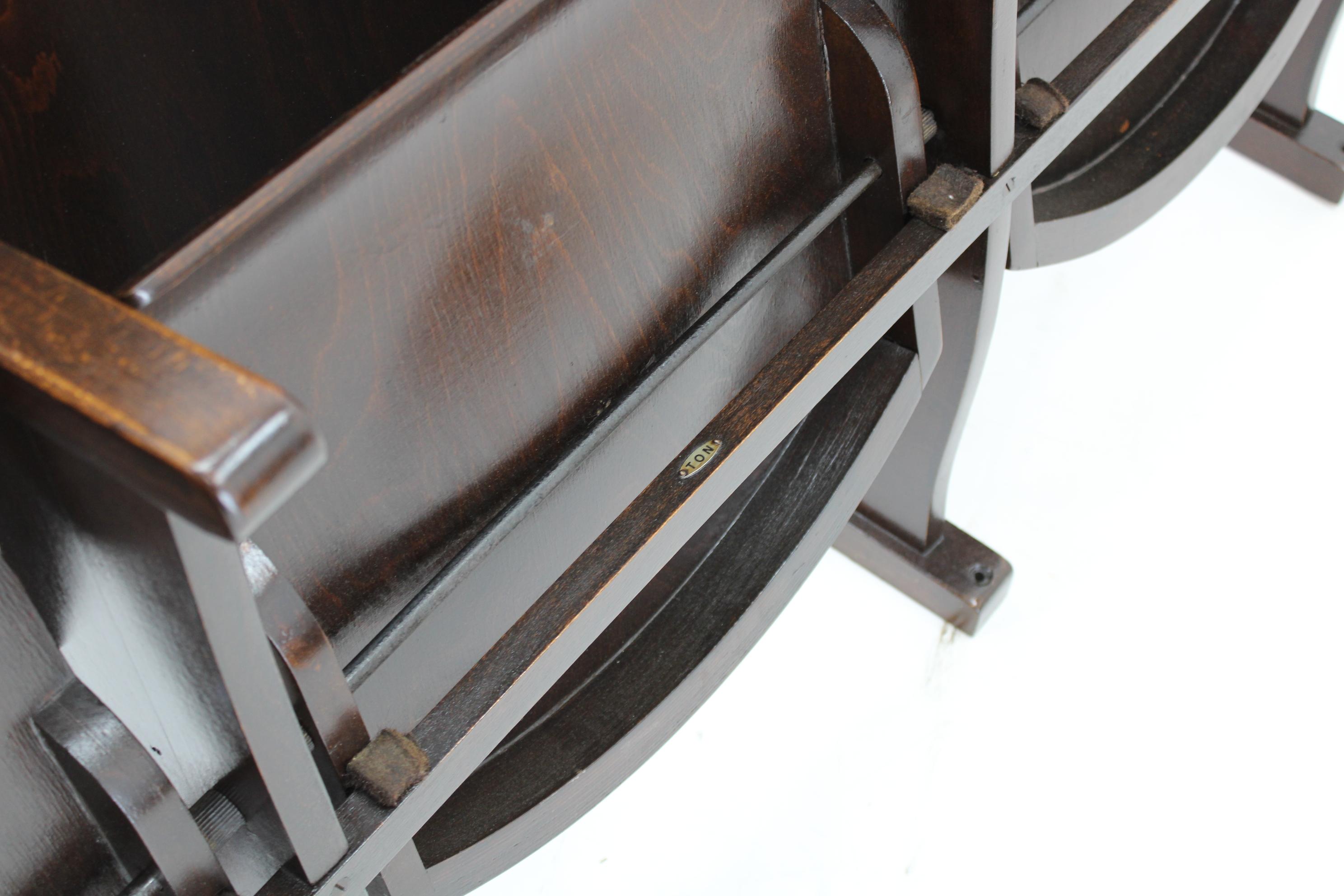 1970s 3-Seater Cinema Bench by TON, Czechoslovakia 3