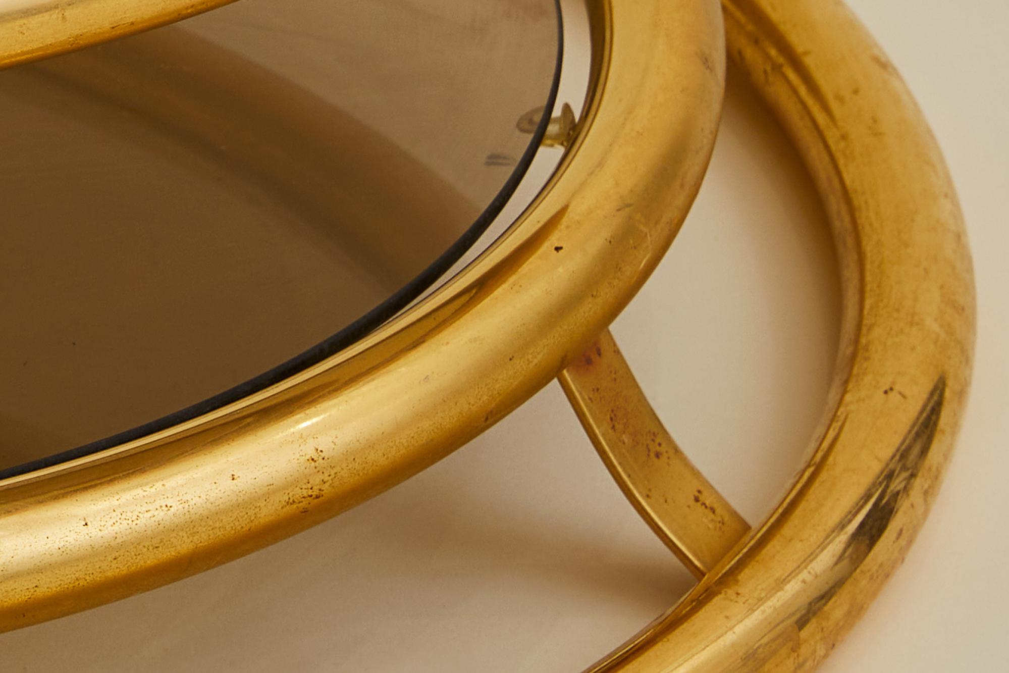 3-Tier Mid-Century Articulating Brass Table in the manner of Milo Baughman In Good Condition In Brooklyn, NY