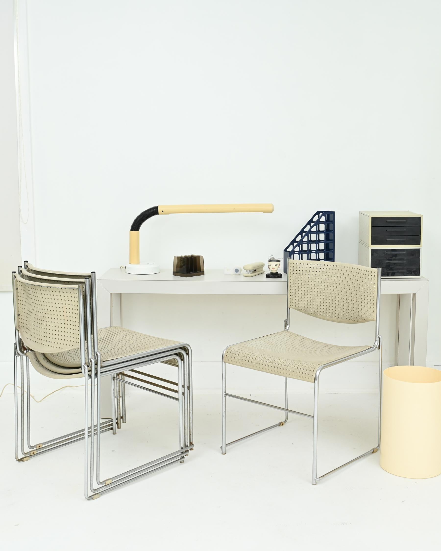 Chrome 1970s 33m Grey Chairs by Richard Ogg for Emeco For Sale