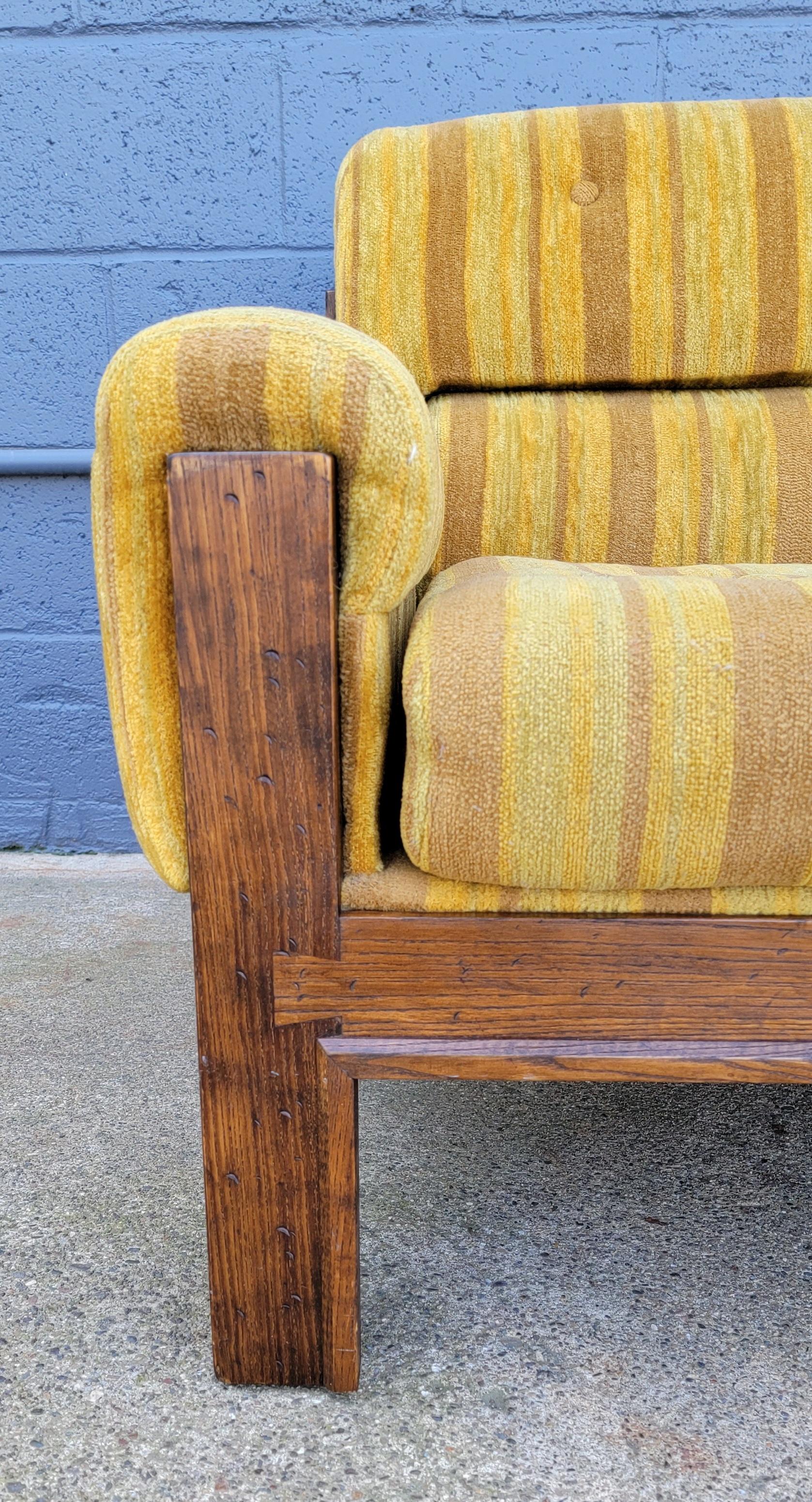 Fabric 1970's 4 Seat Sofa