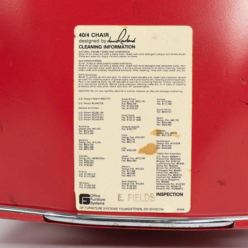 Si tratta di una singola sedia (sono disponibili più sedie, ma il prezzo indicato è per ogni sedia) 40/4, originariamente progettata da David Rowland nel 1964. Questa sedia iconica è stata elogiata come uno dei design moderni più ingegnosi del XX