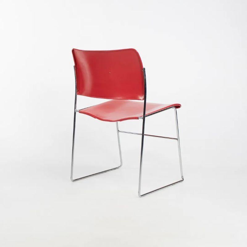 1970er Jahre „40/4 Stühle in Rot von David Rowland für General Fireproofing Co (Ende des 20. Jahrhunderts) im Angebot