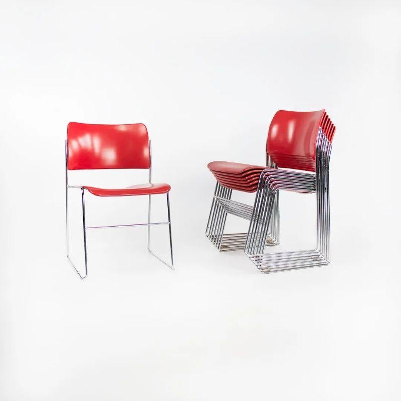 1970er Jahre „40/4 Stühle in Rot von David Rowland für General Fireproofing Co im Angebot 1