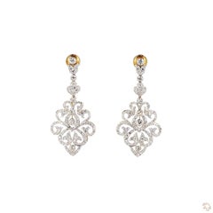 1970s 4.29 Carat Round Brilliant Cut Diamond Gold Earrings
