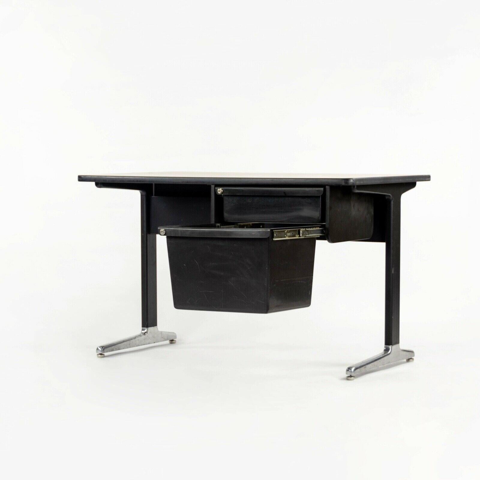 American 1970s 4ft George Nelson & Robert Probst Herman Miller Office Desk w/ Drawers For Sale
