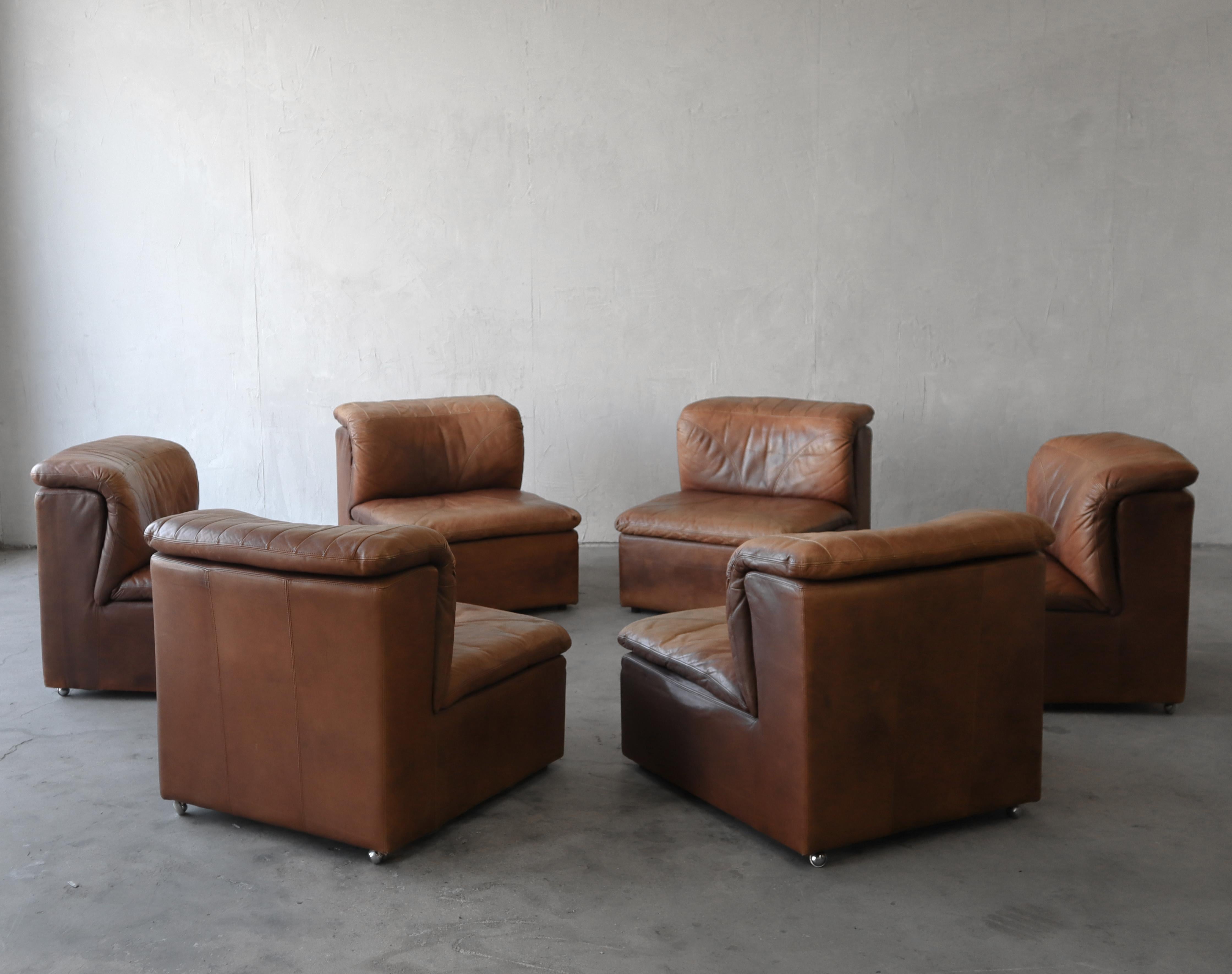 Modulares Leder-Sofa aus den 1970er Jahren von De Sede, 6 Stück im Zustand „Gut“ im Angebot in Las Vegas, NV