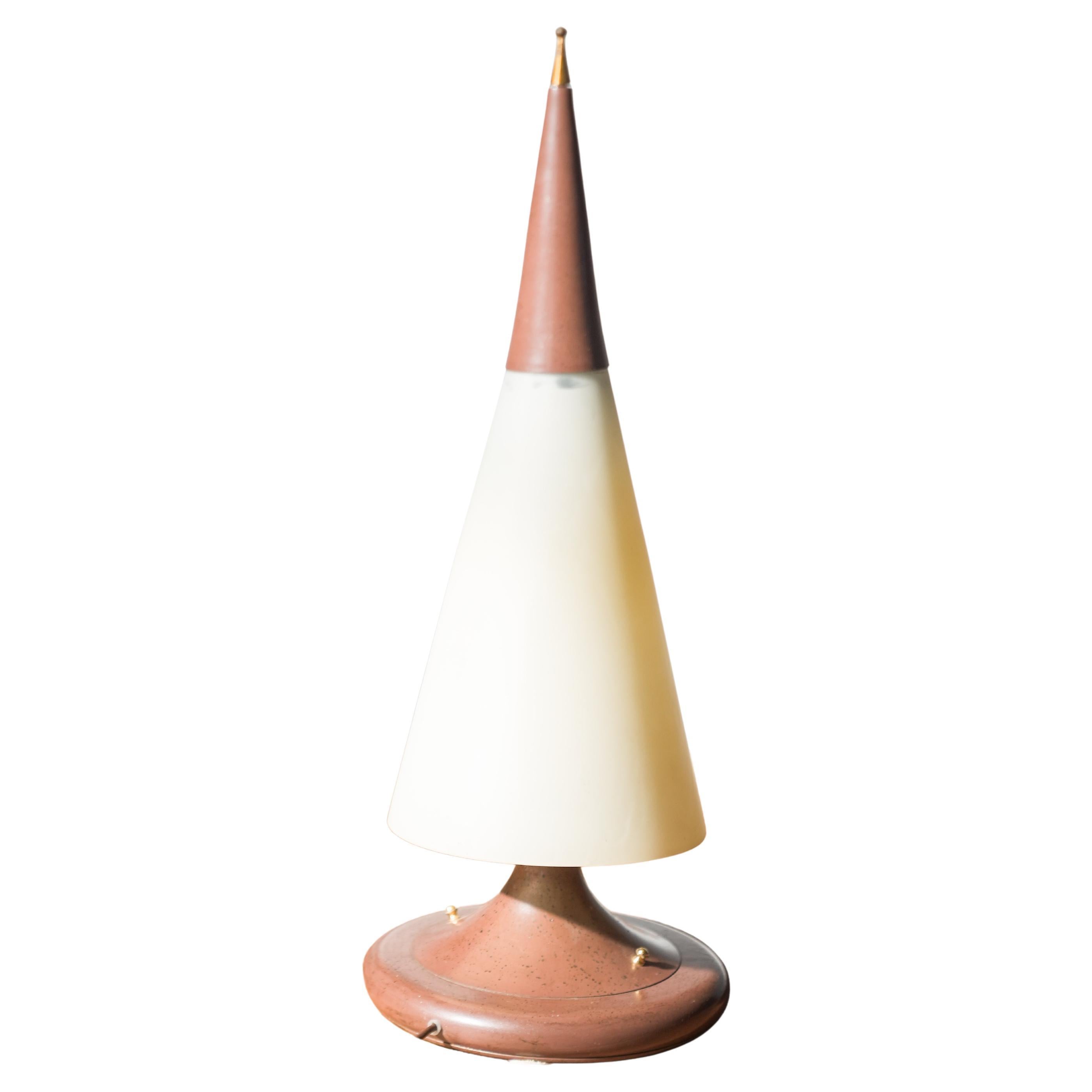 1970s-80s Brass and Glass Table Lamp