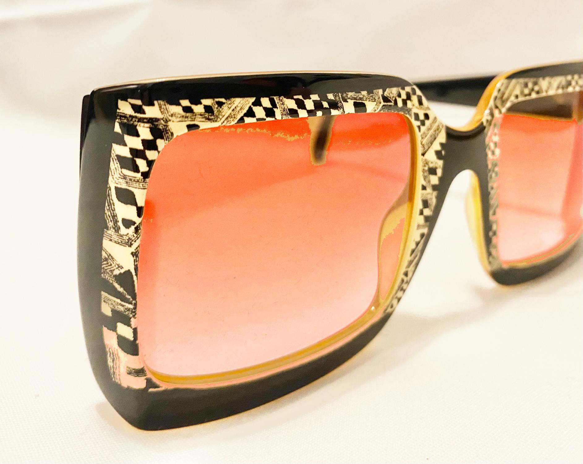 1980s Rare Christian Dior Vintage Black Gold Checkerboard
