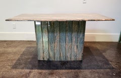 1970s-1980s Italian Pink and Grey Marble Console Table