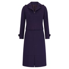 1970er Jahre A-Linien lila Wolljacke und Rock Anzug