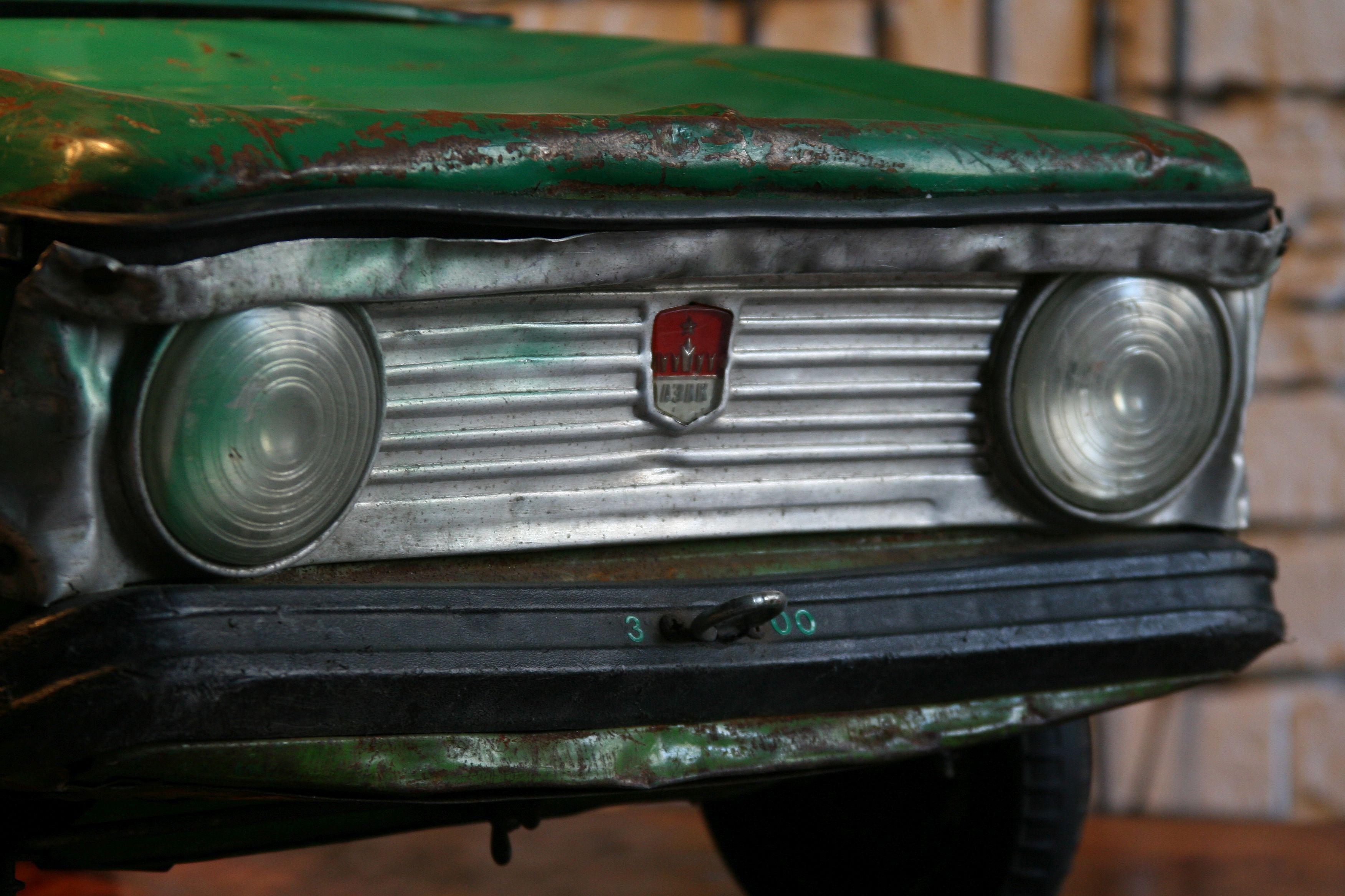 Late 20th Century 1970s a Metal Pedal Car Moskvich Azak For Sale