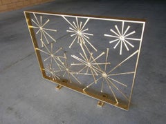 1970s a Sculptural Gilded Metal Firescreen by American Artist Del Williams