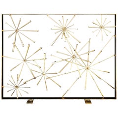 1970s a Sculptural Gilded Metal Firescreen by American Artist Del Williams