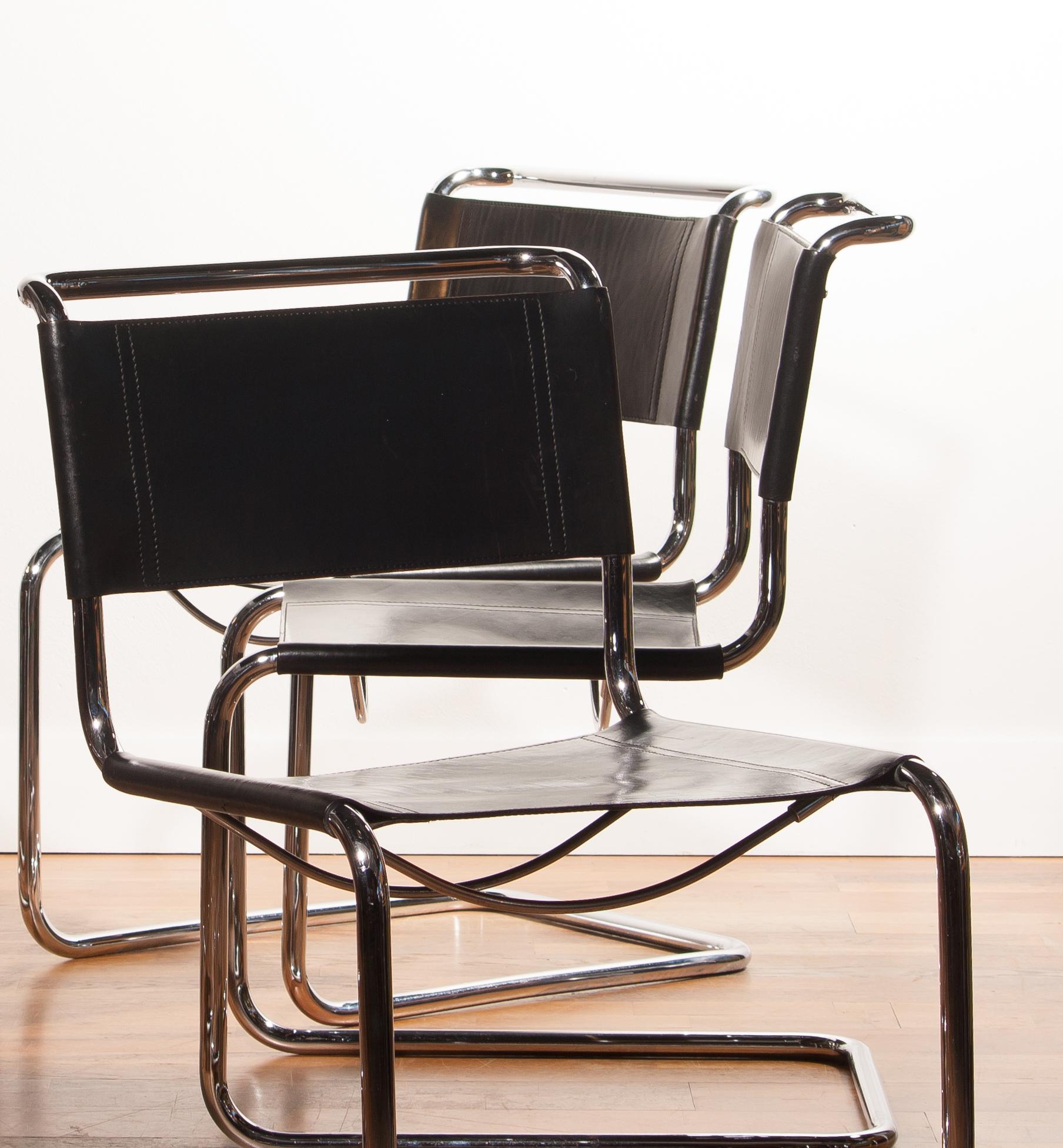 1970s, a Set of Six Dining Chairs by Mart Stam for Fasem 3
