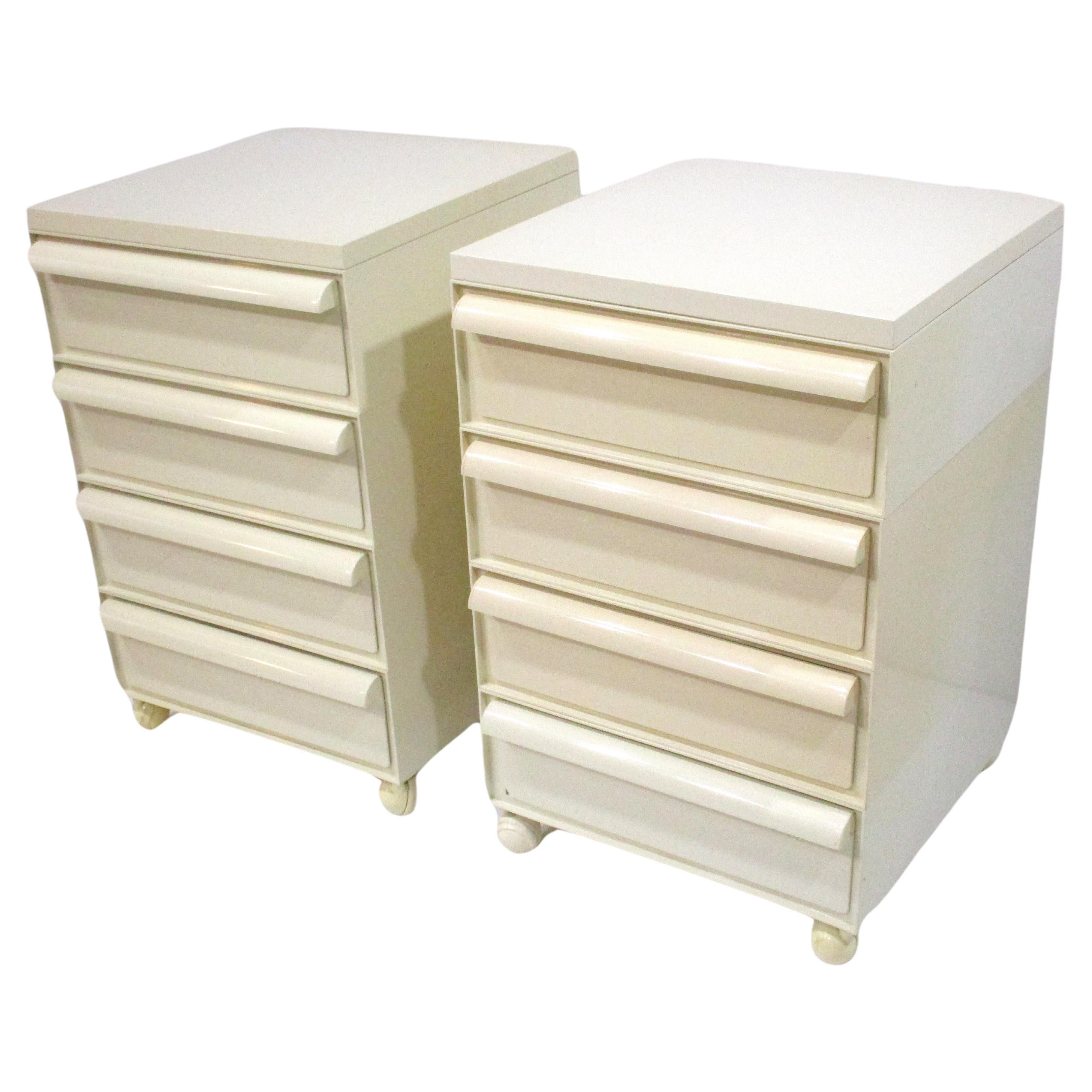 1970's ABS Space Age Nightstands by Castelli for Kartell  For Sale