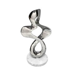 1970s Abstract Aluminum Sculpture on Lucite Base