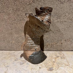 1970s Abstract Textured Hoof Sculpture Studio Art Pottery