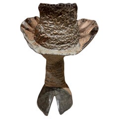 1970s Abstract Textured Hoof Sculpture Studio Art Pottery