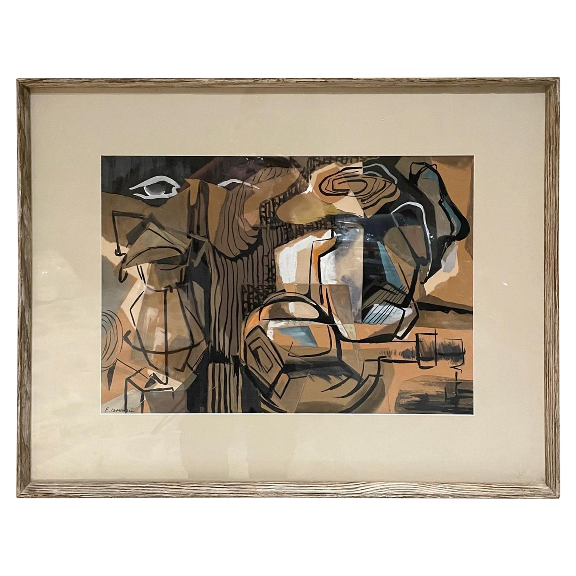 1970er Jahre Abstrakte Kunst Stillleben Druck signiert