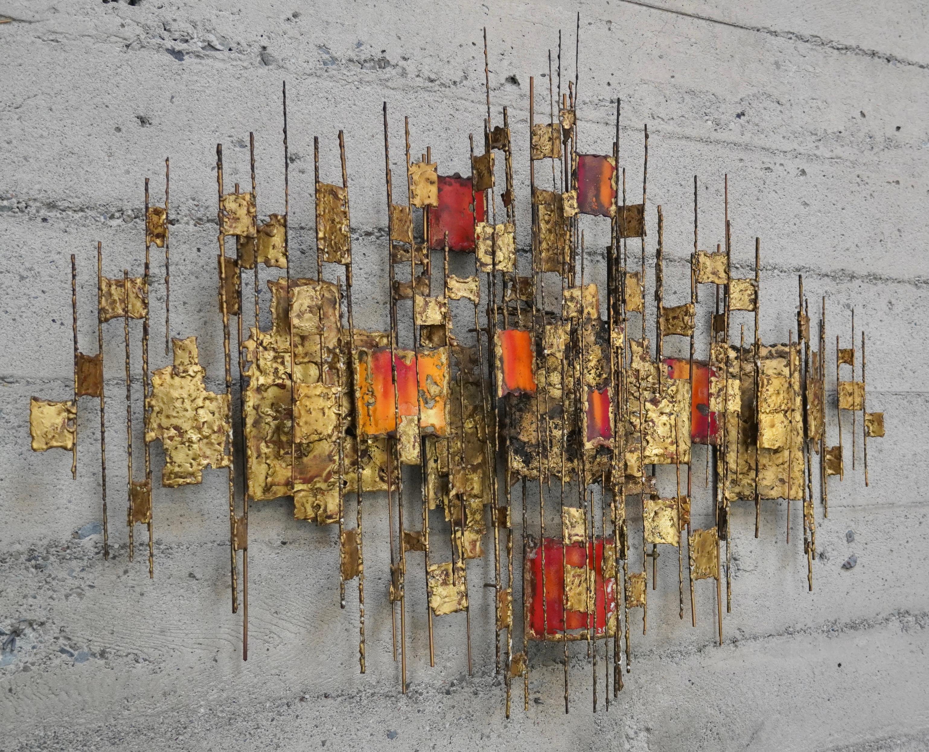 Mid-Century Modern 1970s Abstract / Brutalist  Wall Sculpture by California Crafter Donald Buby For Sale