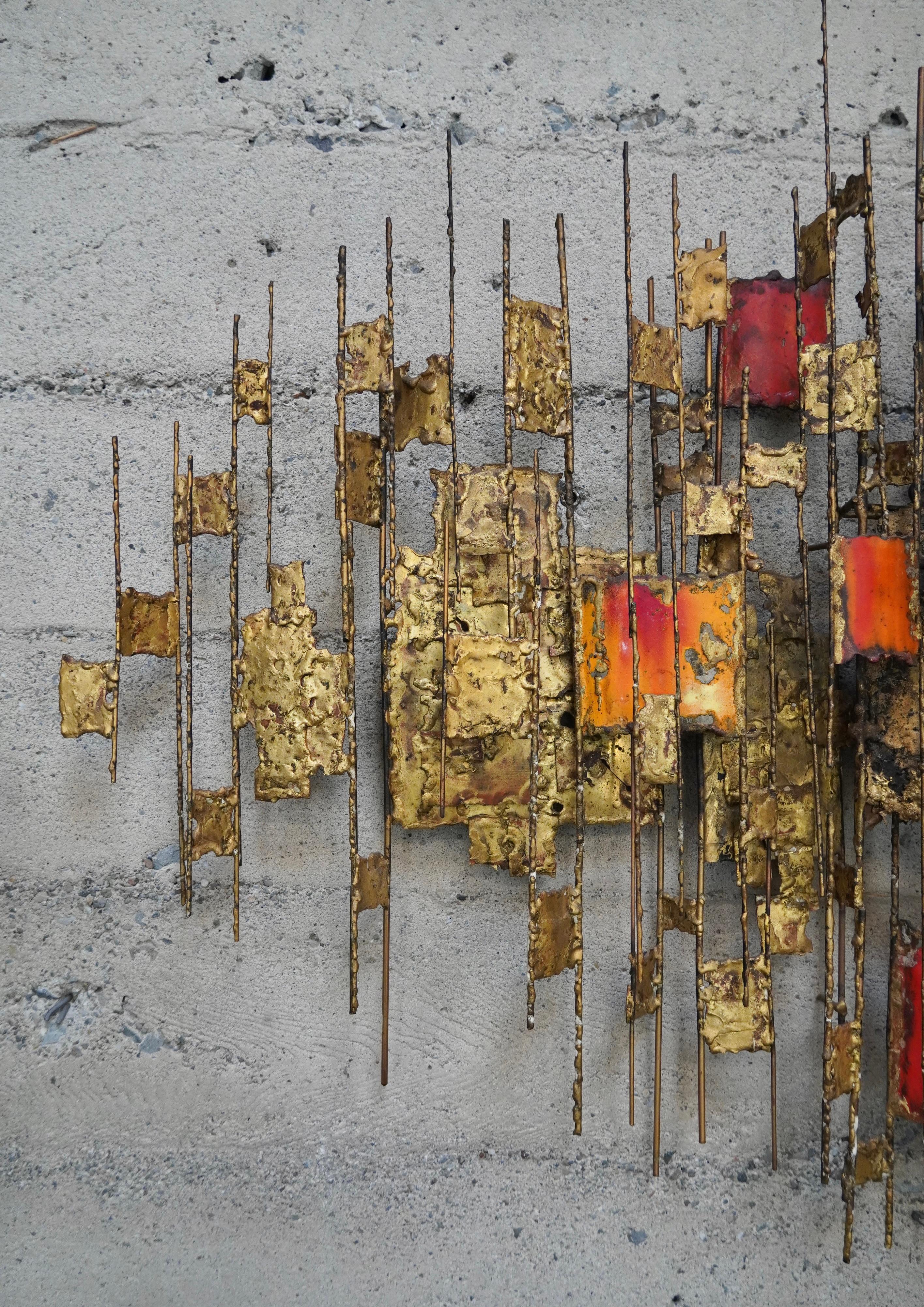 American 1970s Abstract / Brutalist  Wall Sculpture by California Crafter Donald Buby For Sale