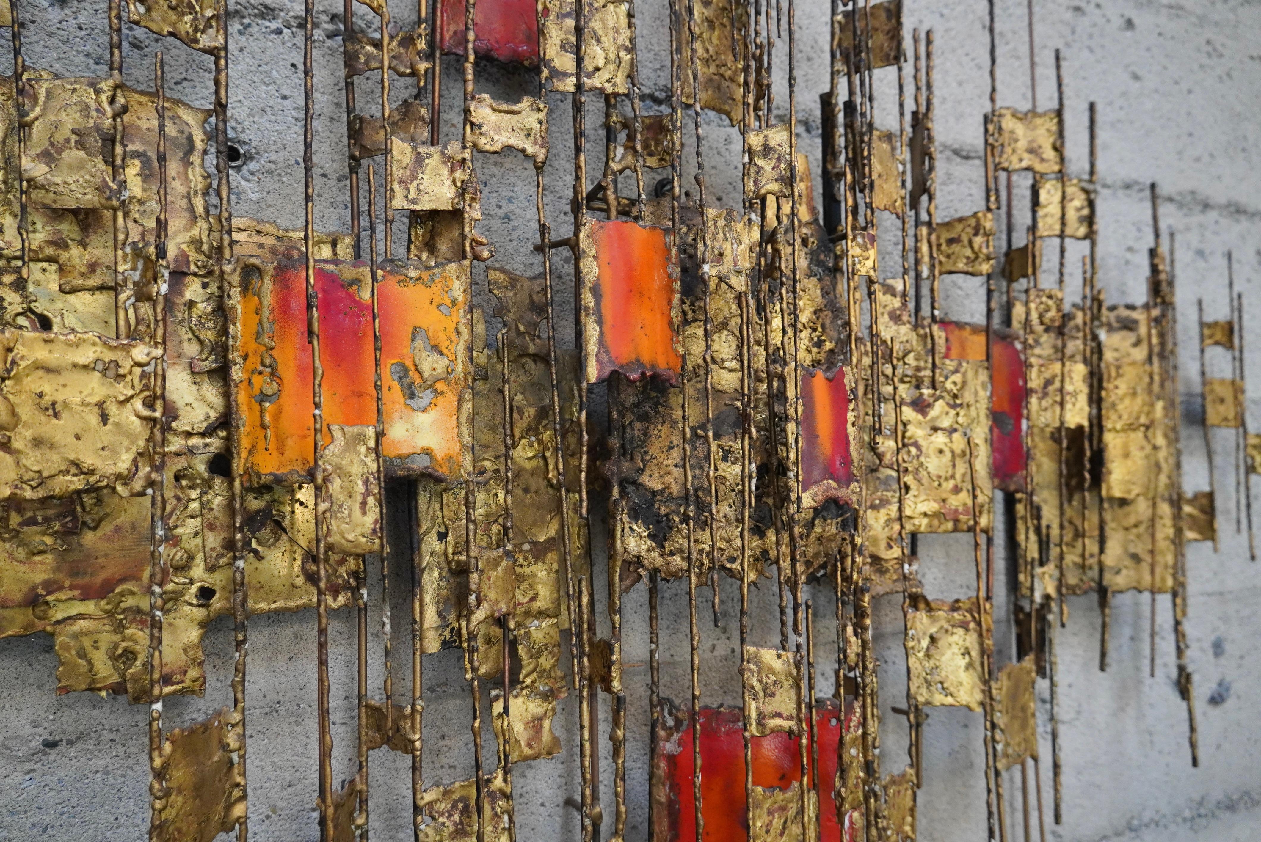 Late 20th Century 1970s Abstract / Brutalist  Wall Sculpture by California Crafter Donald Buby For Sale