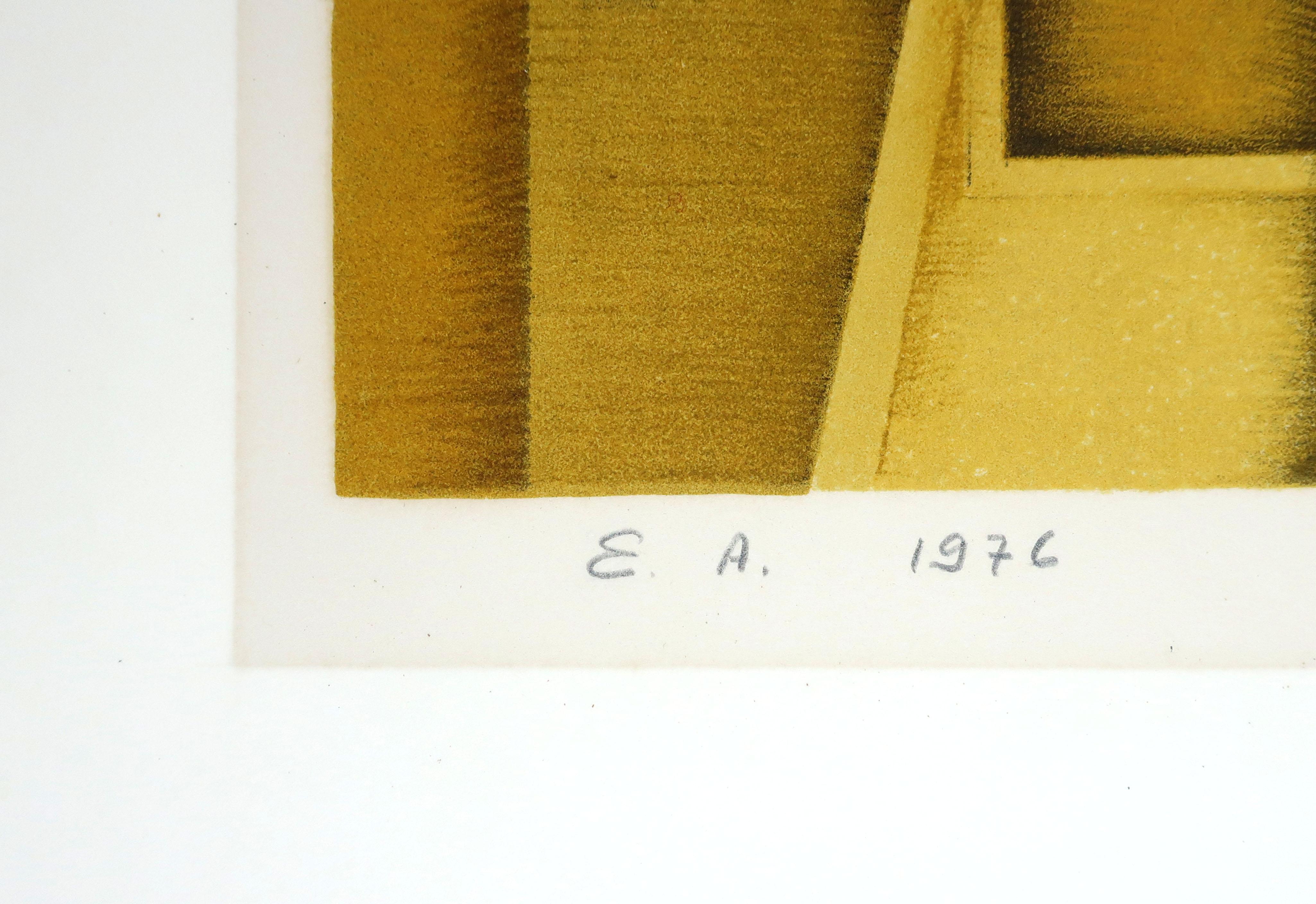 1970s Abstract Cubist Print In Good Condition For Sale In Brooklyn, NY