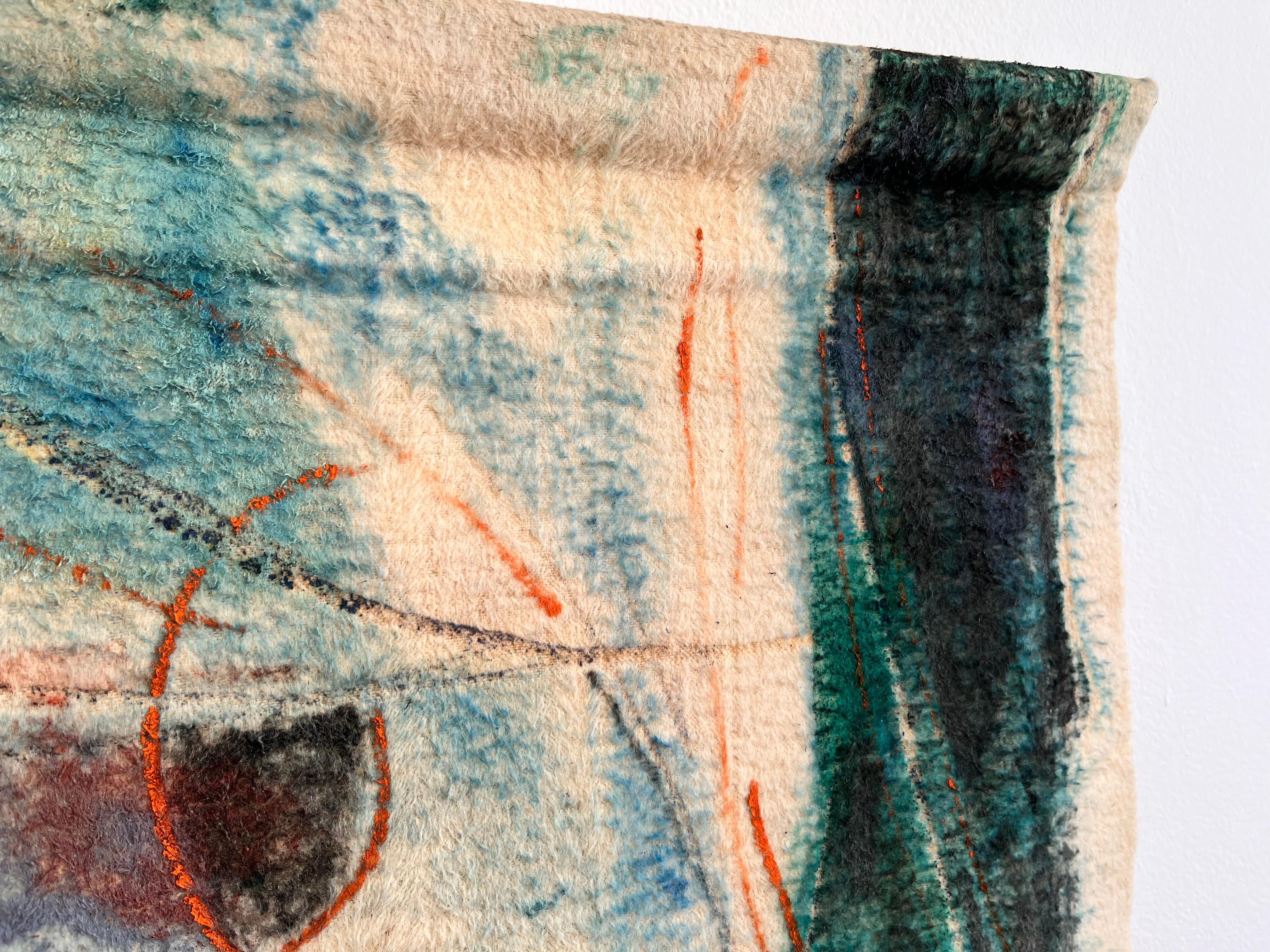 Tapiz de lana Hand Made de diseño abstracto de los años 70 - Checoslovaquia en Bueno estado para la venta en Praha, CZ