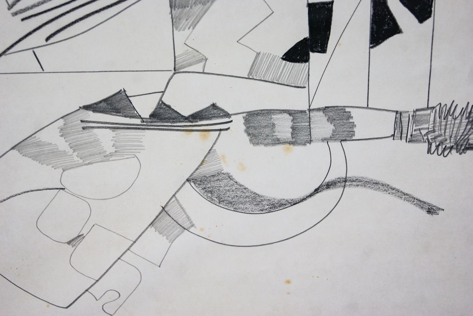 Altro Disegno astratto degli anni '70 Grafite su carta di MILTON Wilson (americano, 1923-2004) in vendita