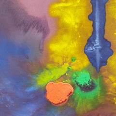 1970s Abstract Expressionist Painting on Canvas by Shelley Herman