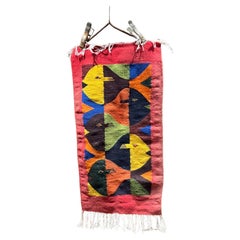1970s Abstract Fish Wall Hanging Tapestry Oaxacan Zapotec
