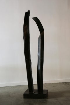 1970s Abstract Free Standing Steel Sculpture Cactus Grass Organic Brutalist