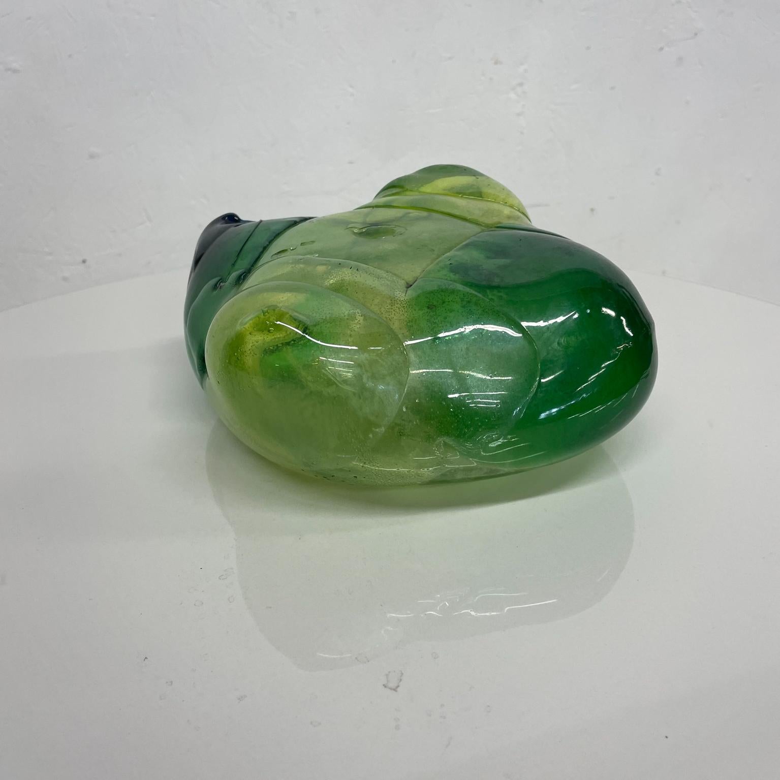 1970s Abstract Green Blob Glass Sculpture Modern Free Form Expression 2