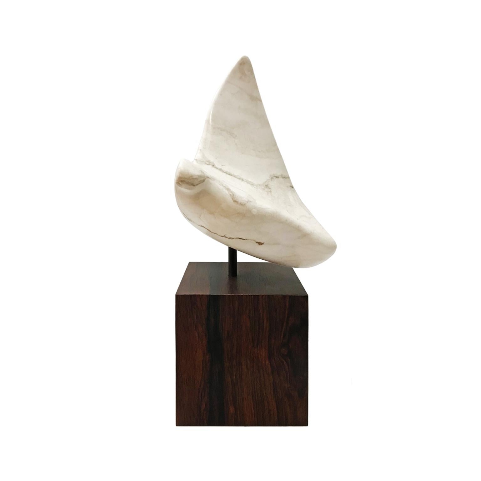 1970s Abstract Marble Sculpture on Wood Base In Good Condition In New York, NY