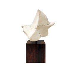 1970s Abstract Marble Sculpture on Wood Base