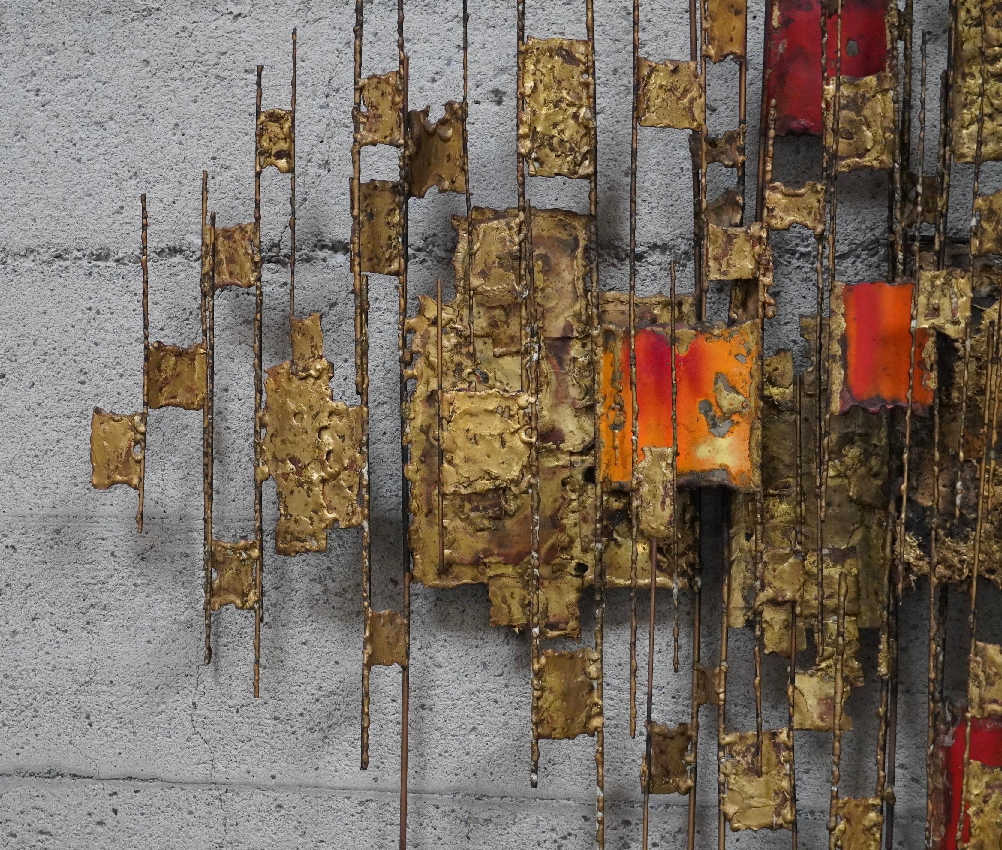 Mid-Century Modern 1970s Abstract Metal Wall Sculpture by Malcolm Moran of Carmel California