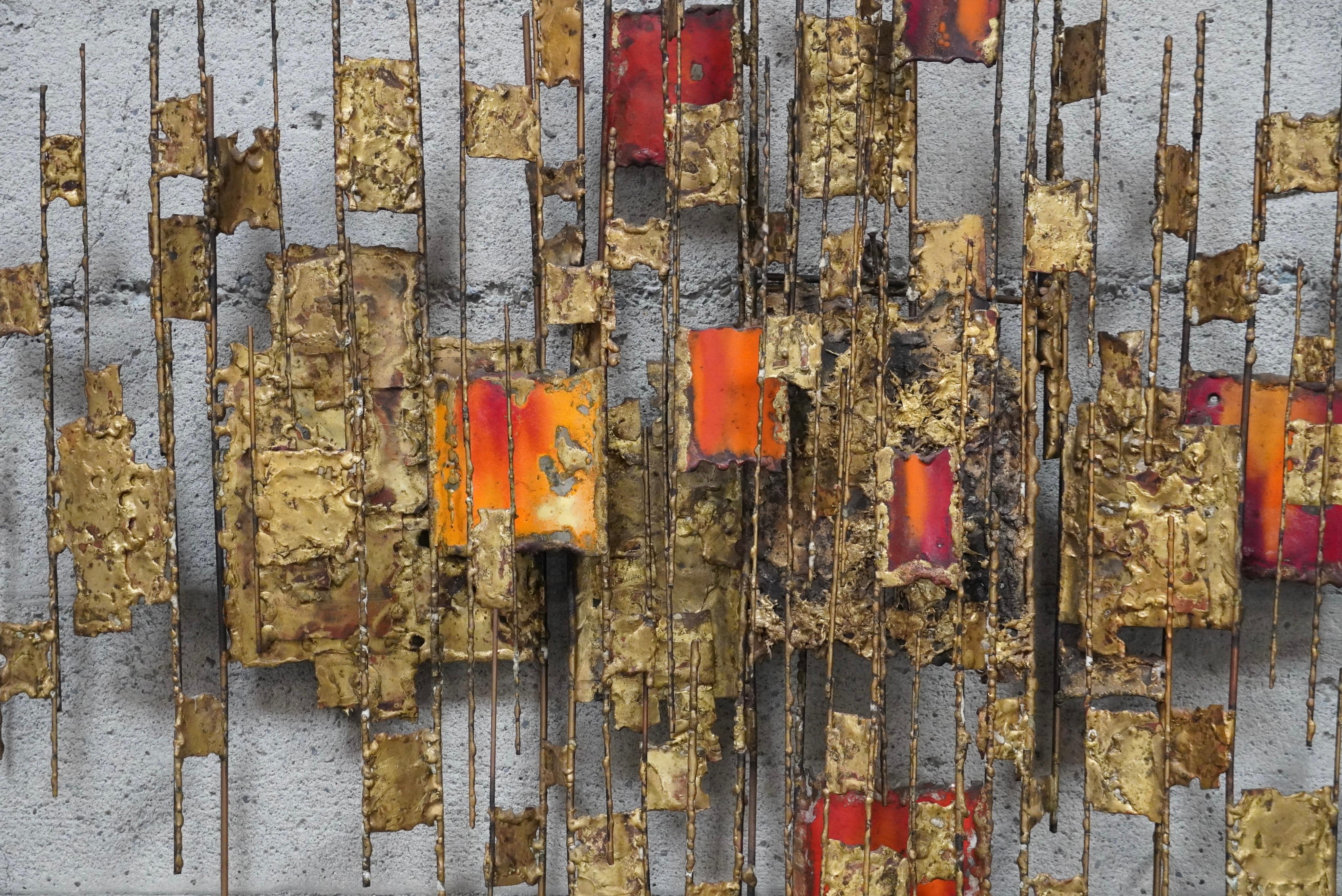 1970s Abstract Metal Wall Sculpture by Malcolm Moran of Carmel California In Good Condition In Oakland, CA
