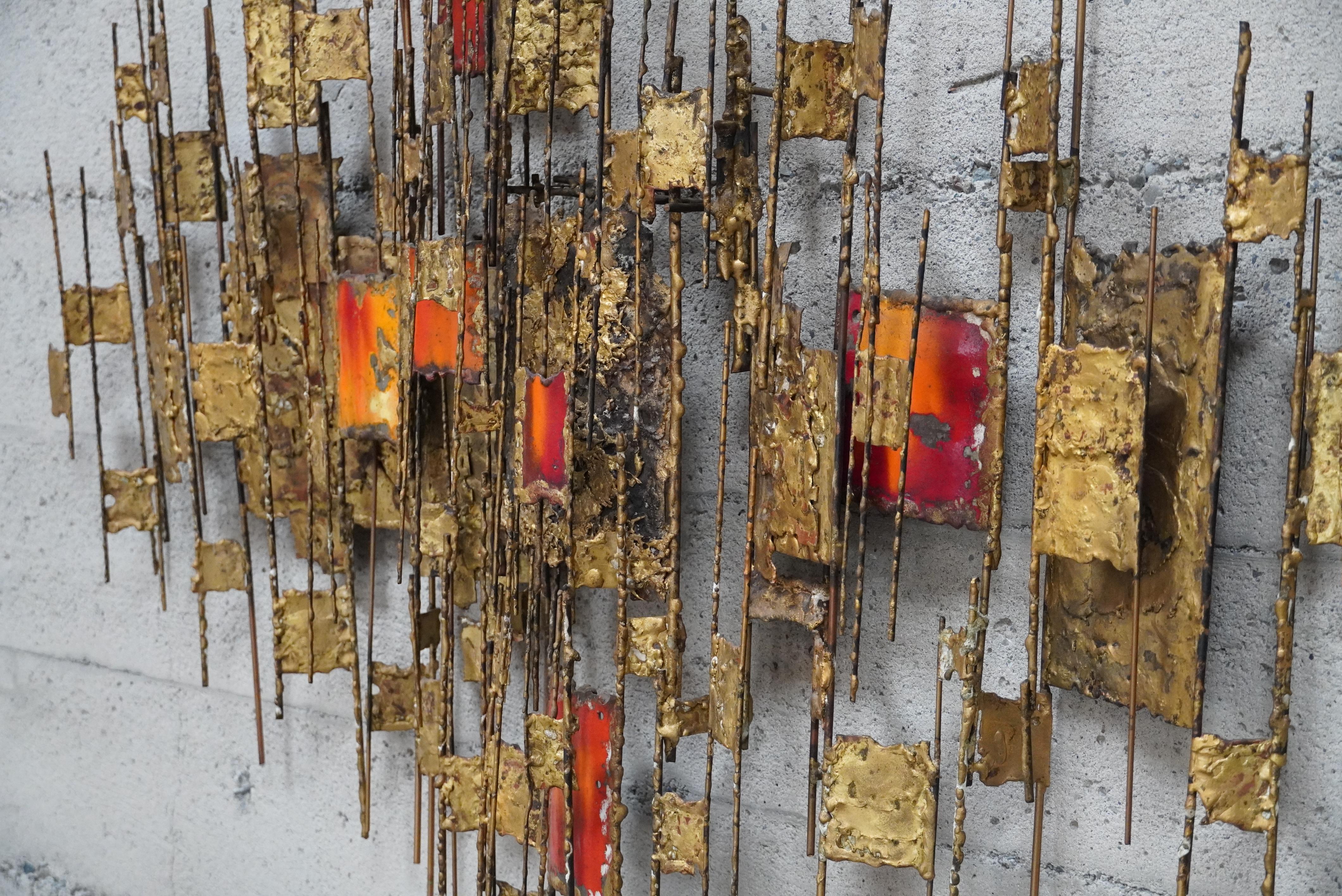 1970s Abstract Metal Wall Sculpture by Malcolm Moran of Carmel California 1