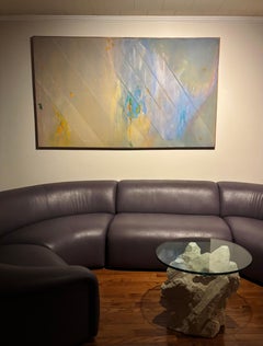 1970s Abstract Oil Painting on Stretched Canvas 50 in. x 85 in.