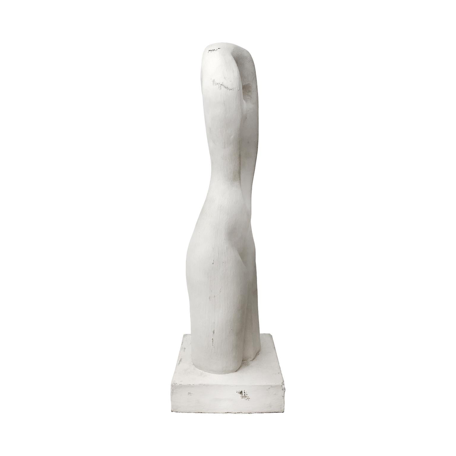 American 1970s Abstract Plaster Female Torso Sculpture