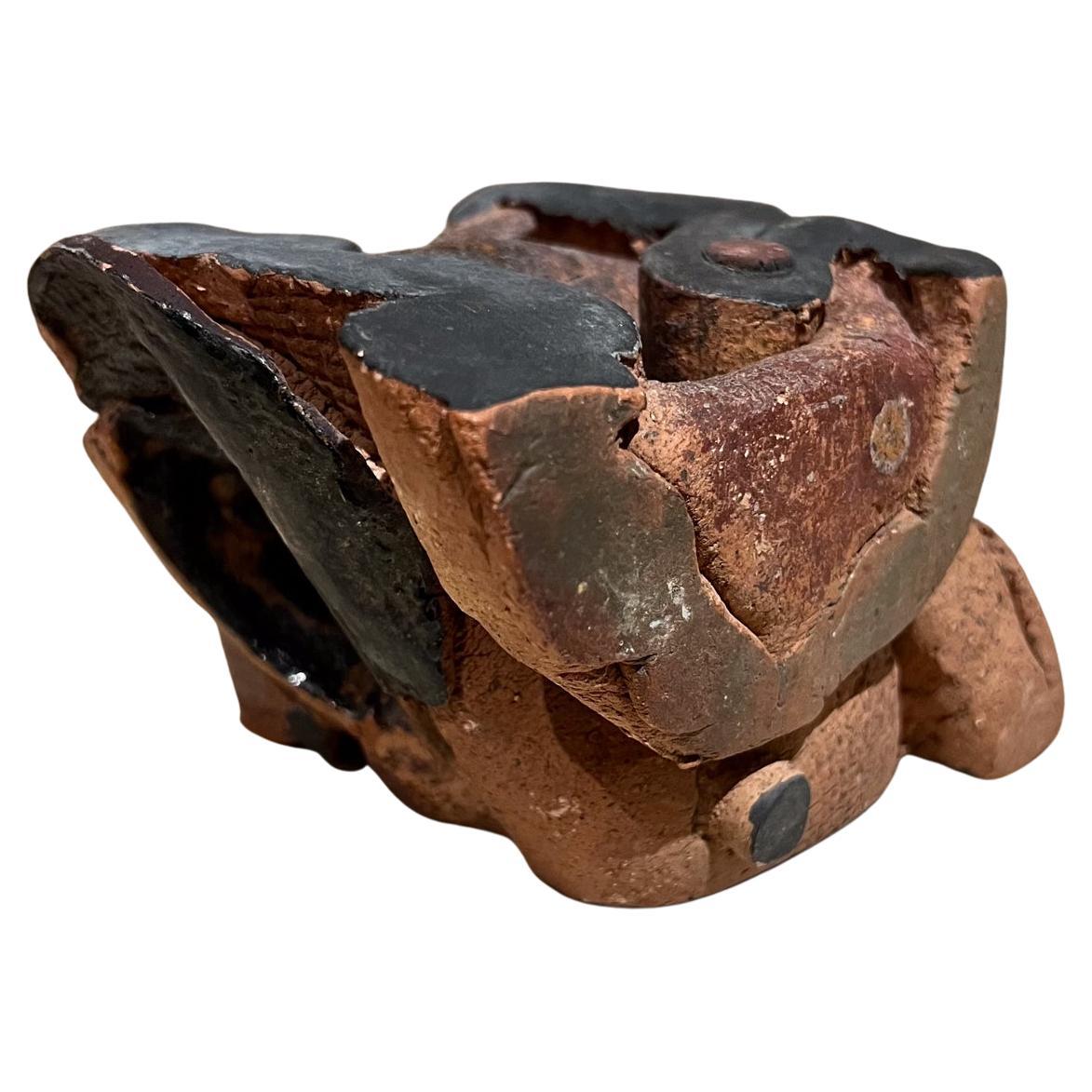 1970s Escultura abstracta de raíces Studio Pottery Art