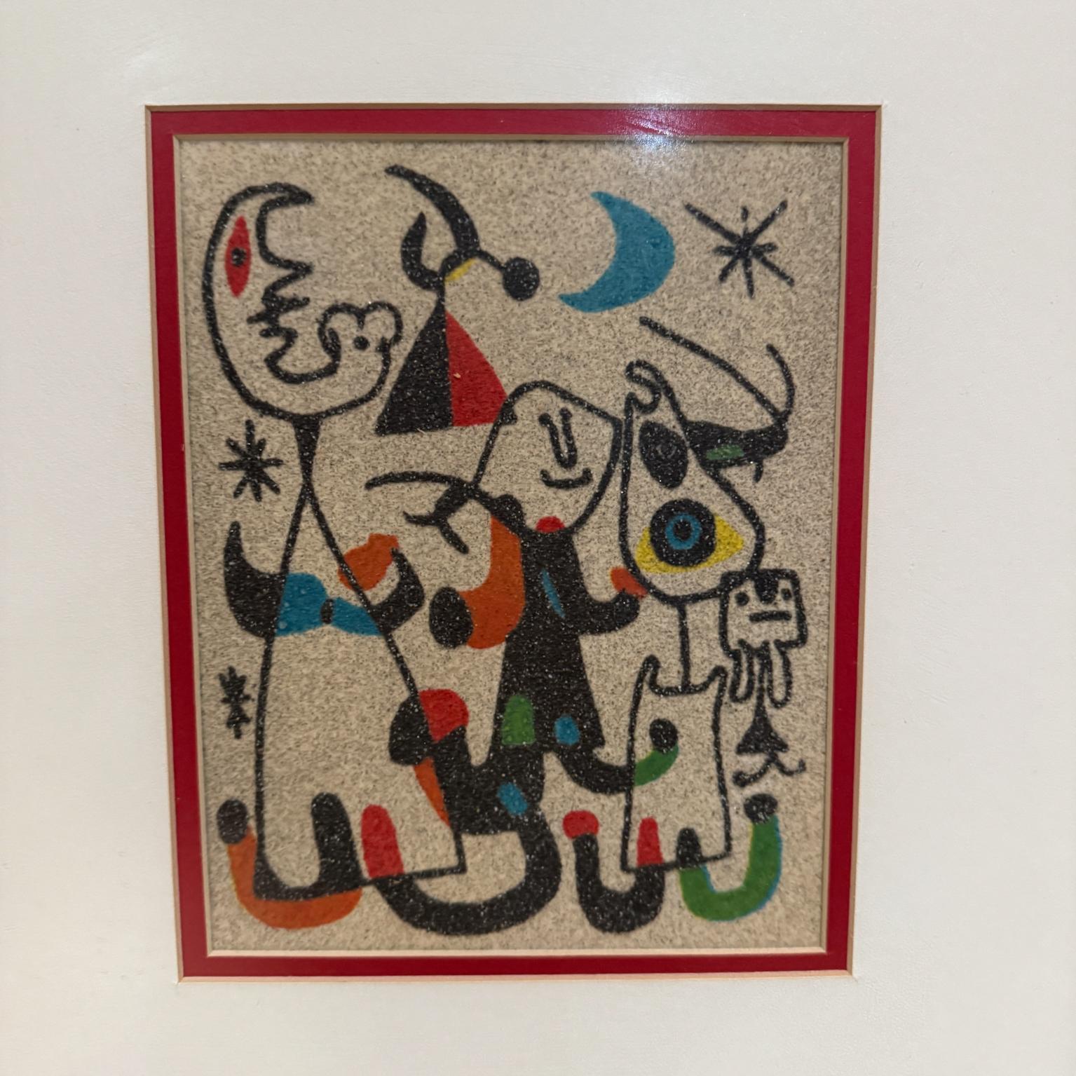 1970er Jahre Abstrakte Farb-Sand-Kunst nach Joan Miró Mexiko-Stadt (Moderne der Mitte des Jahrhunderts) im Angebot