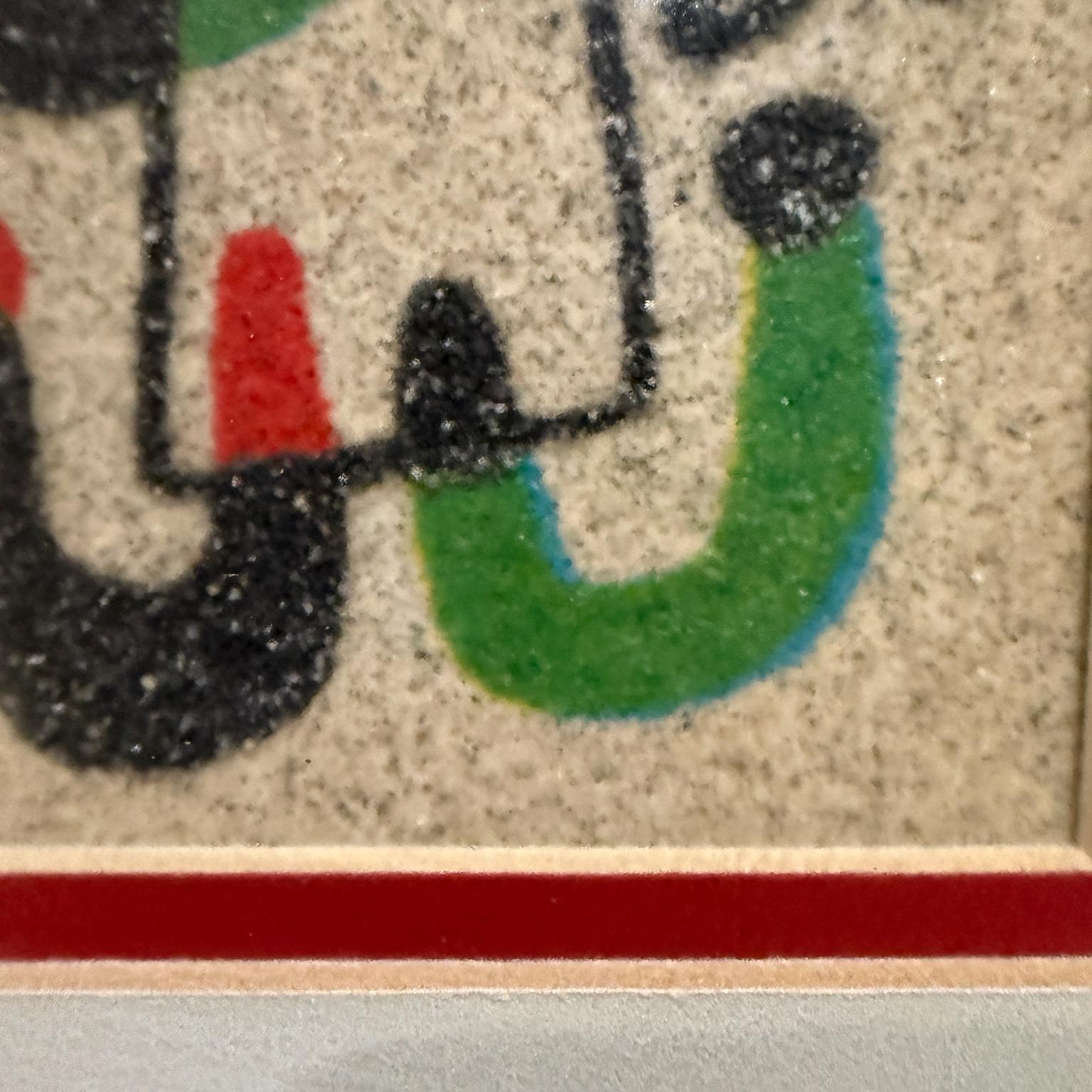1970er Jahre Abstrakte Farb-Sand-Kunst nach Joan Miró Mexiko-Stadt (20. Jahrhundert) im Angebot