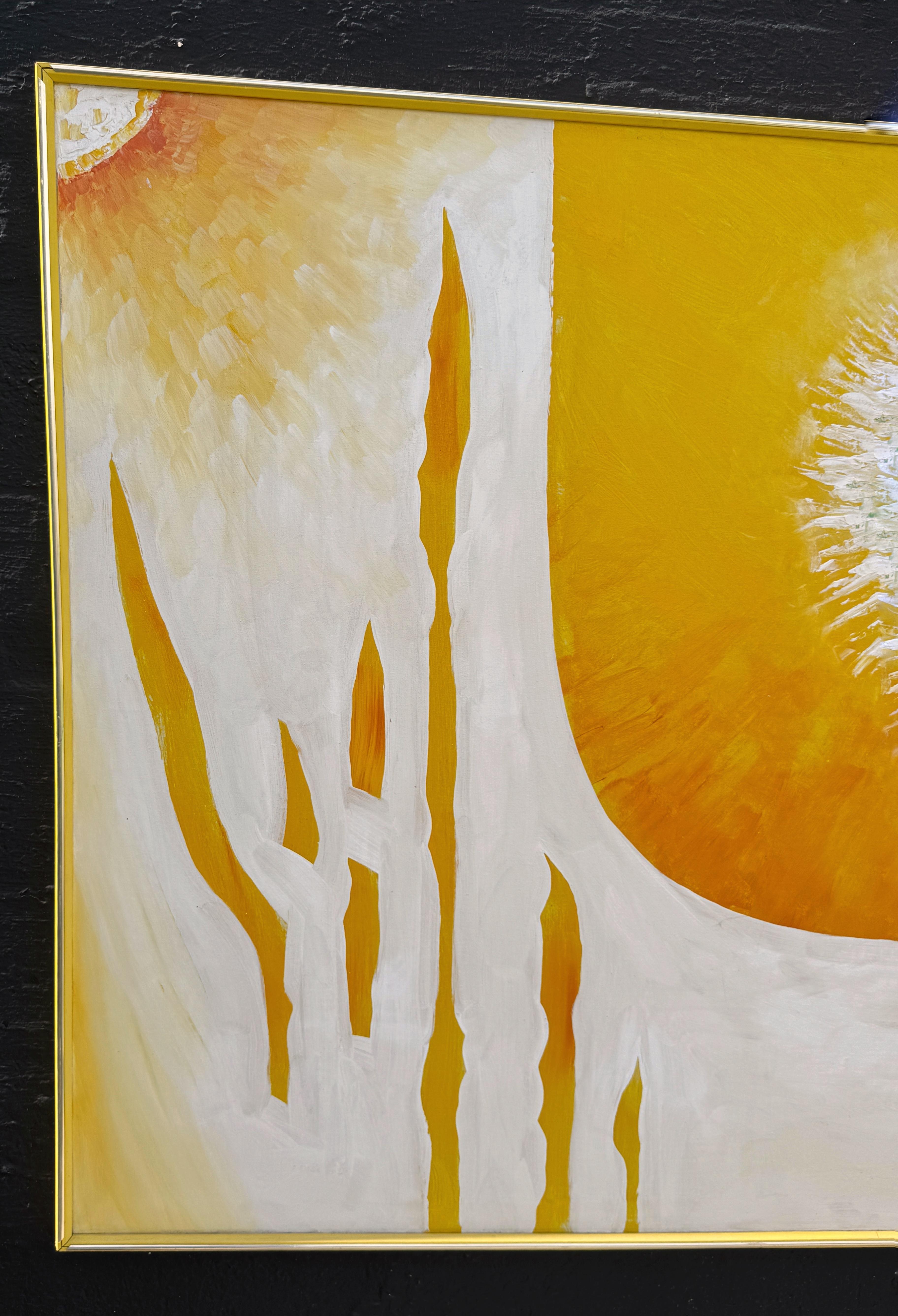 Abstrakter Sonnenschliff Öl auf Leinwand 1970er Jahre  von Terry Peters im Angebot 1