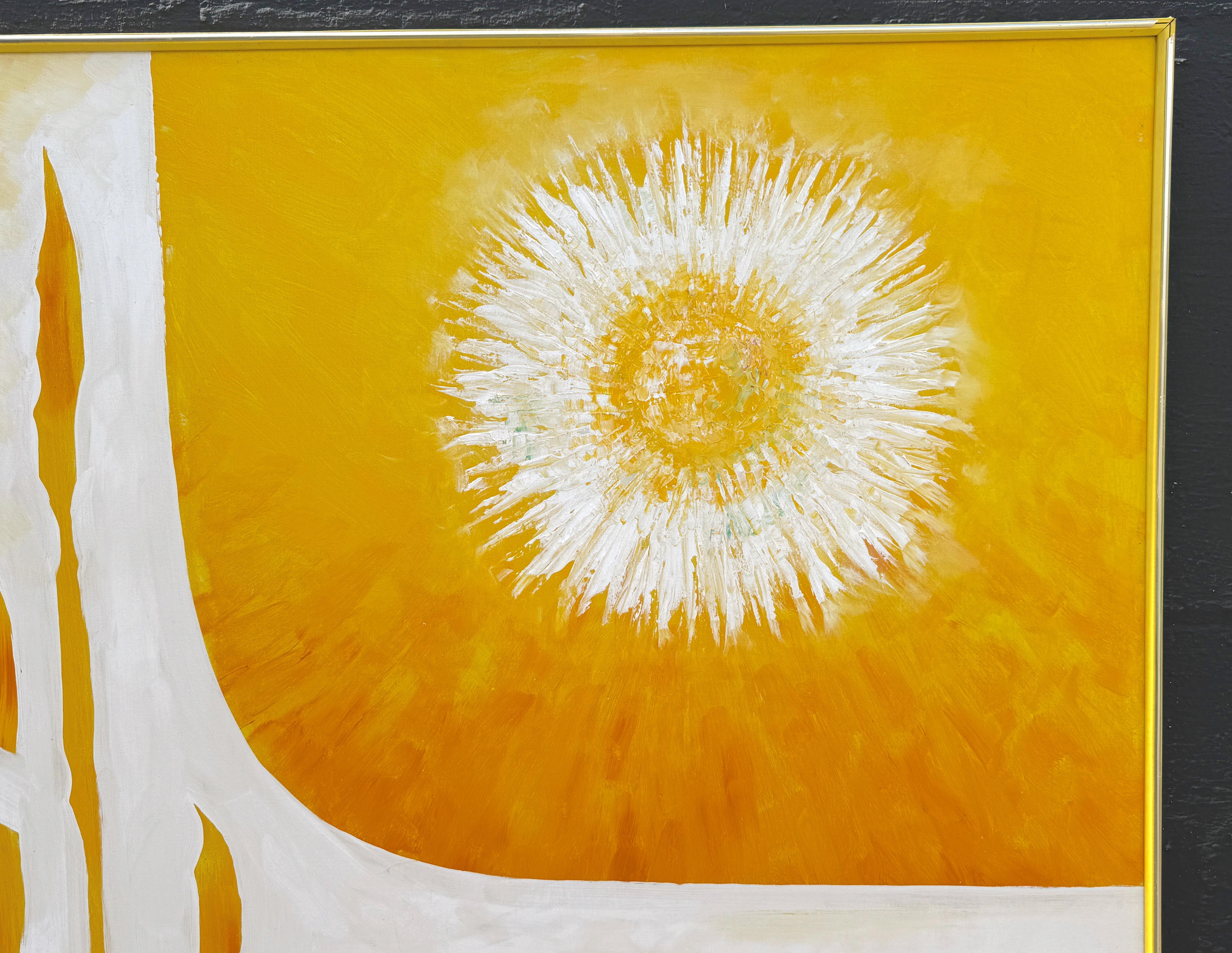 Abstrakter Sonnenschliff Öl auf Leinwand 1970er Jahre  von Terry Peters im Angebot 2