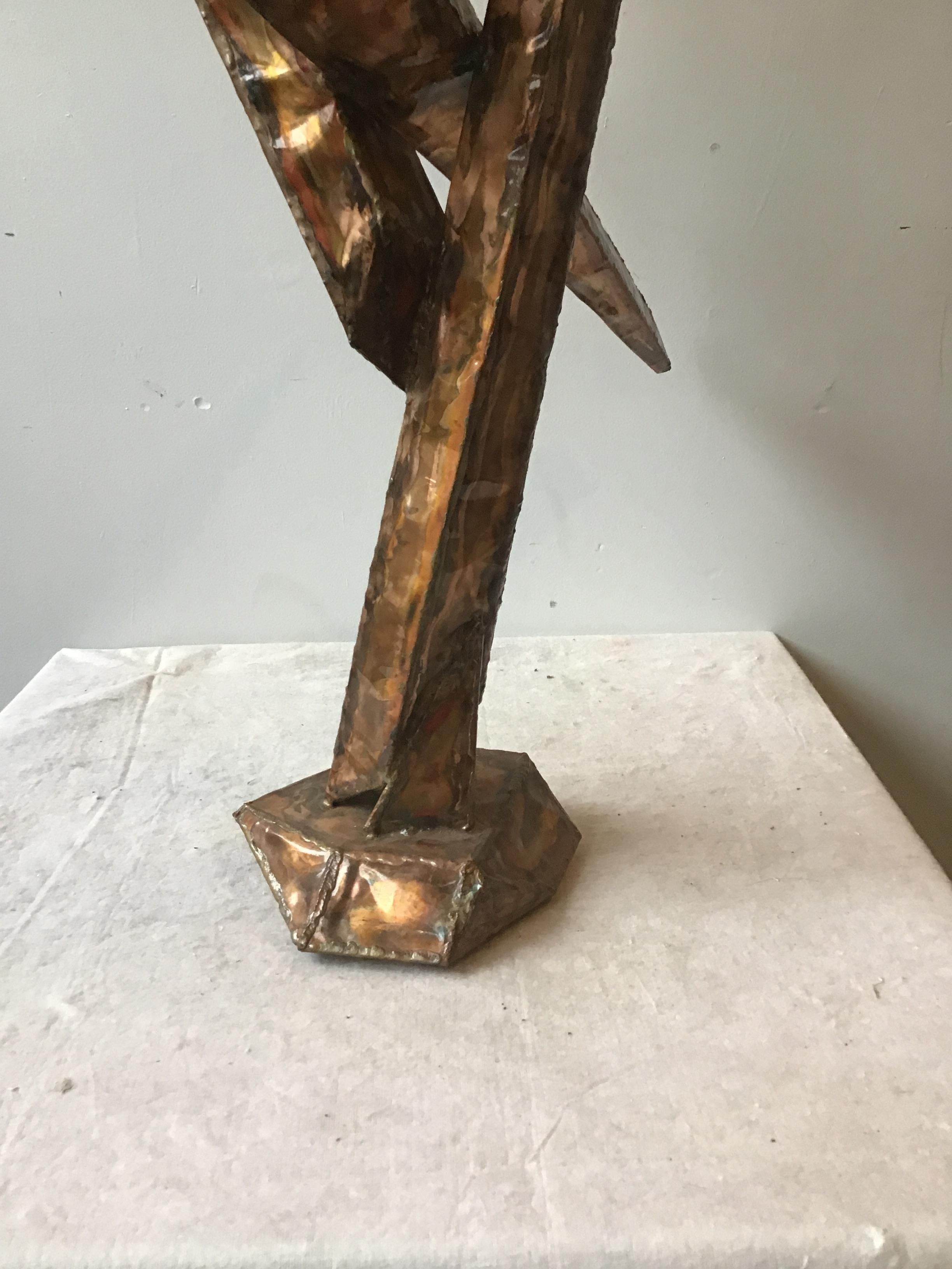 1970s Abstract Tabletop Sheeted Copper Sculpture For Sale 1